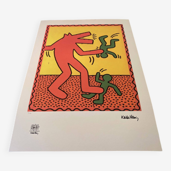 Keith Haring Vintage Crocodile Screen Print 15/150 THE KEITH HARING FOUNDATION INC. year 1990