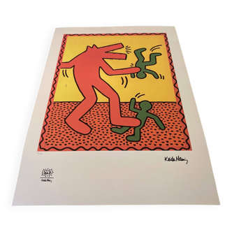 Sérigraphie Keith Haring vintage Crocodile 15/150 THE KEITH HARING FOUNDATION INC. an 1990