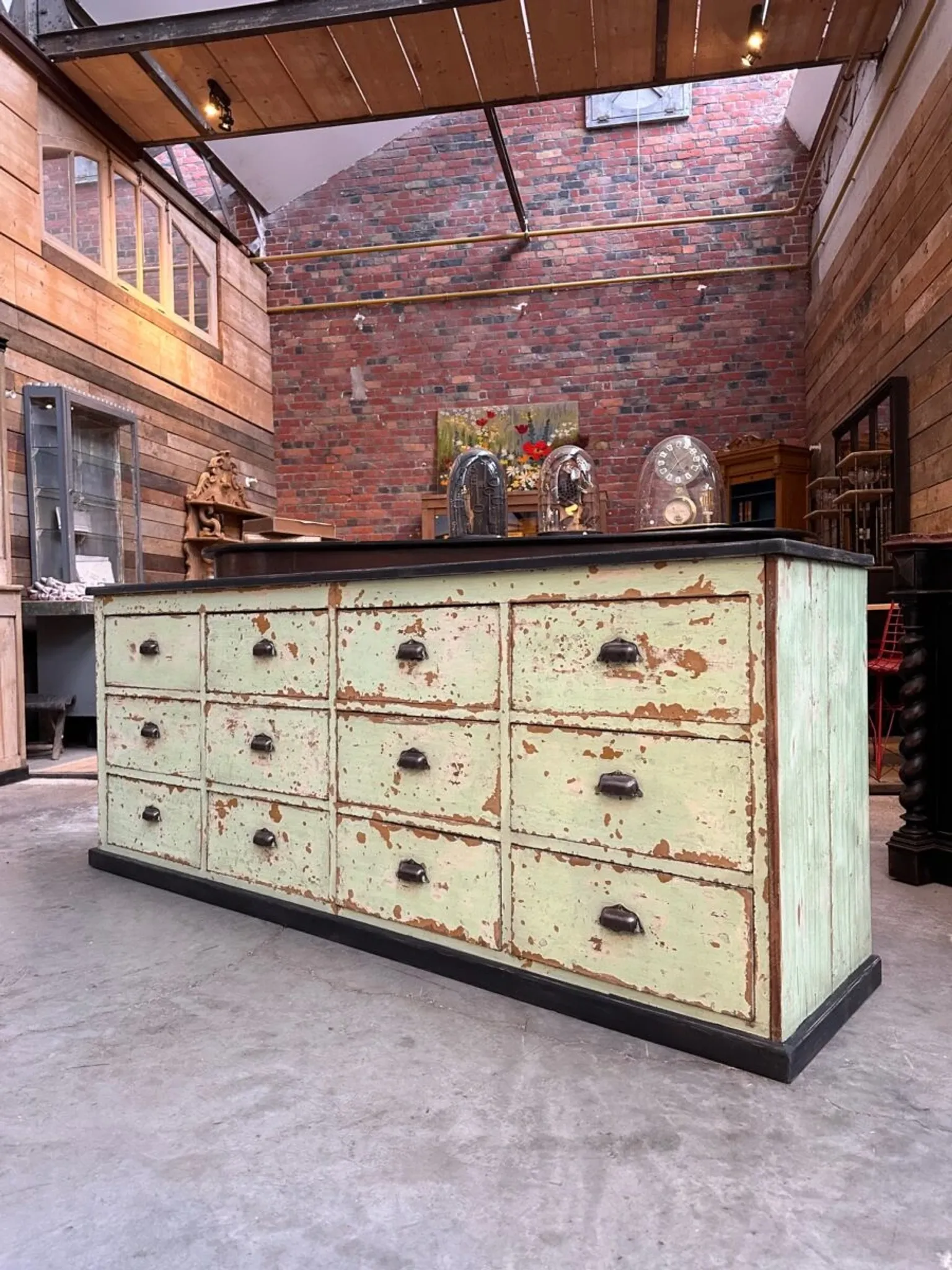 Workshop furniture from the early 20th century.