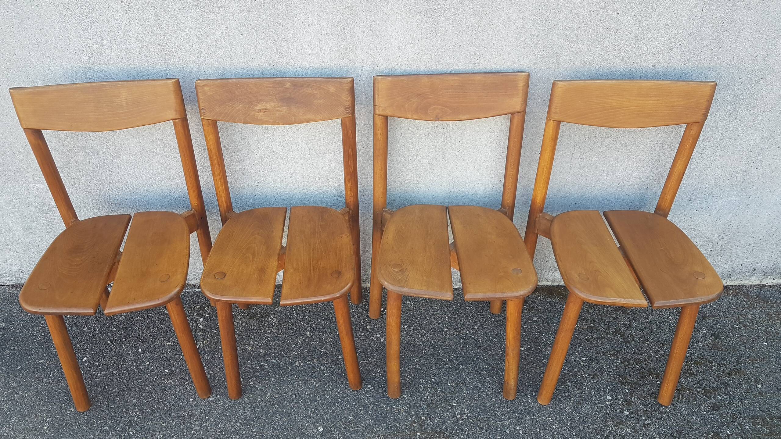 4 coffee bean chairs by Pierre Gautier Delaye