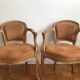 Pair of Louis XV style convertible armchairs