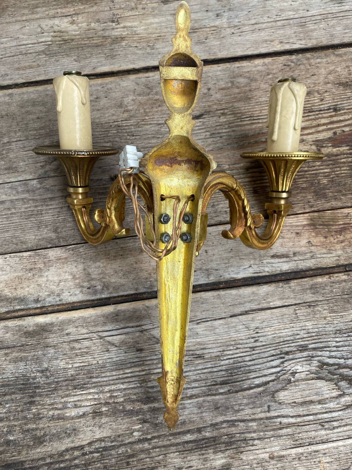 Lucien Gau bronze wall lamp