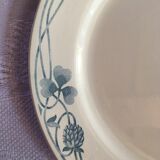 Set of 4 old plates with blue-green décor