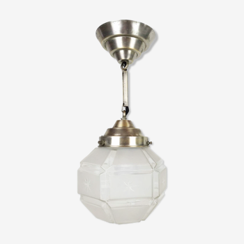 Ball art deco glass depoli hanging lamp