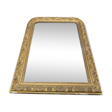 Miroir ancien bois et stuc doré