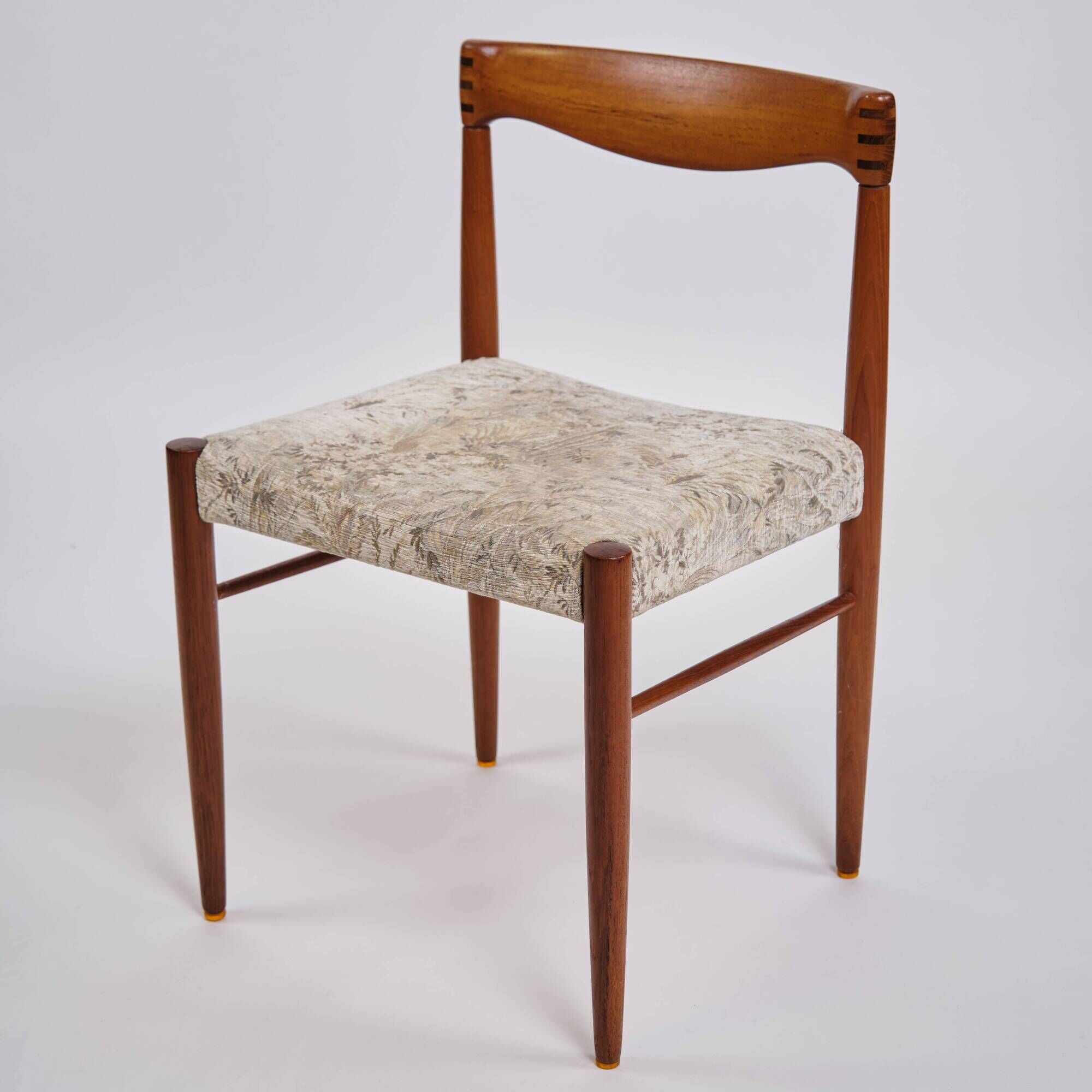 Set of six dining chairs - teak & light upholstery - Henry W. Klein - Bramin - 1960s