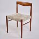 Set of six dining chairs - teak & light upholstery - Henry W. Klein - Bramin - 1960s