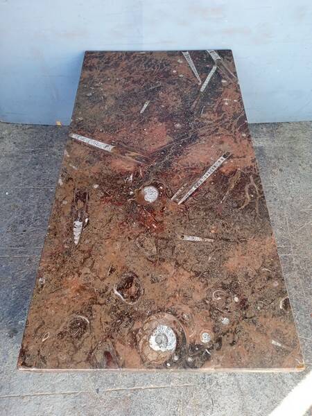Fossil marble design coffee table 124cm