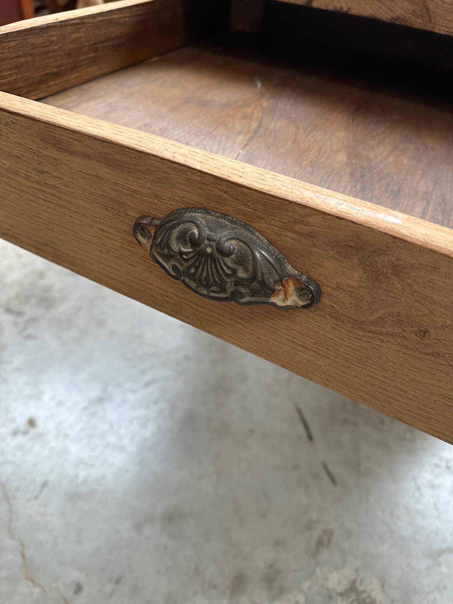 Very large solid oak farm table