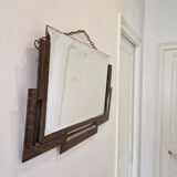Antique beveled wrought iron mirror circa 1930