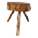 Tabouret tripode en bois brut