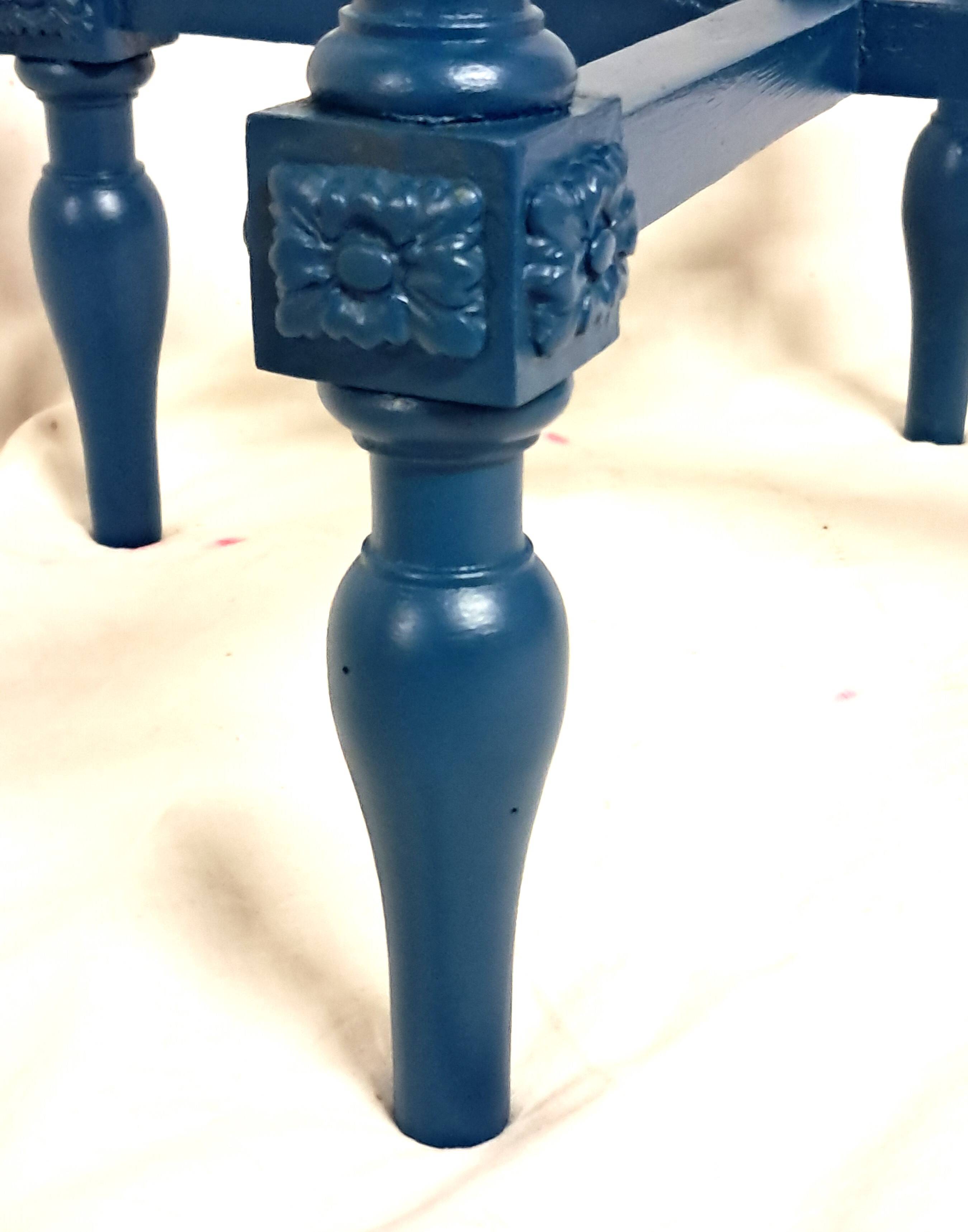 Napoleon III Modernized Guéridon Table in Blue