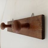 Vintage wooden wall coat rack