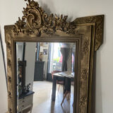 Old pedimented mirror 19th century