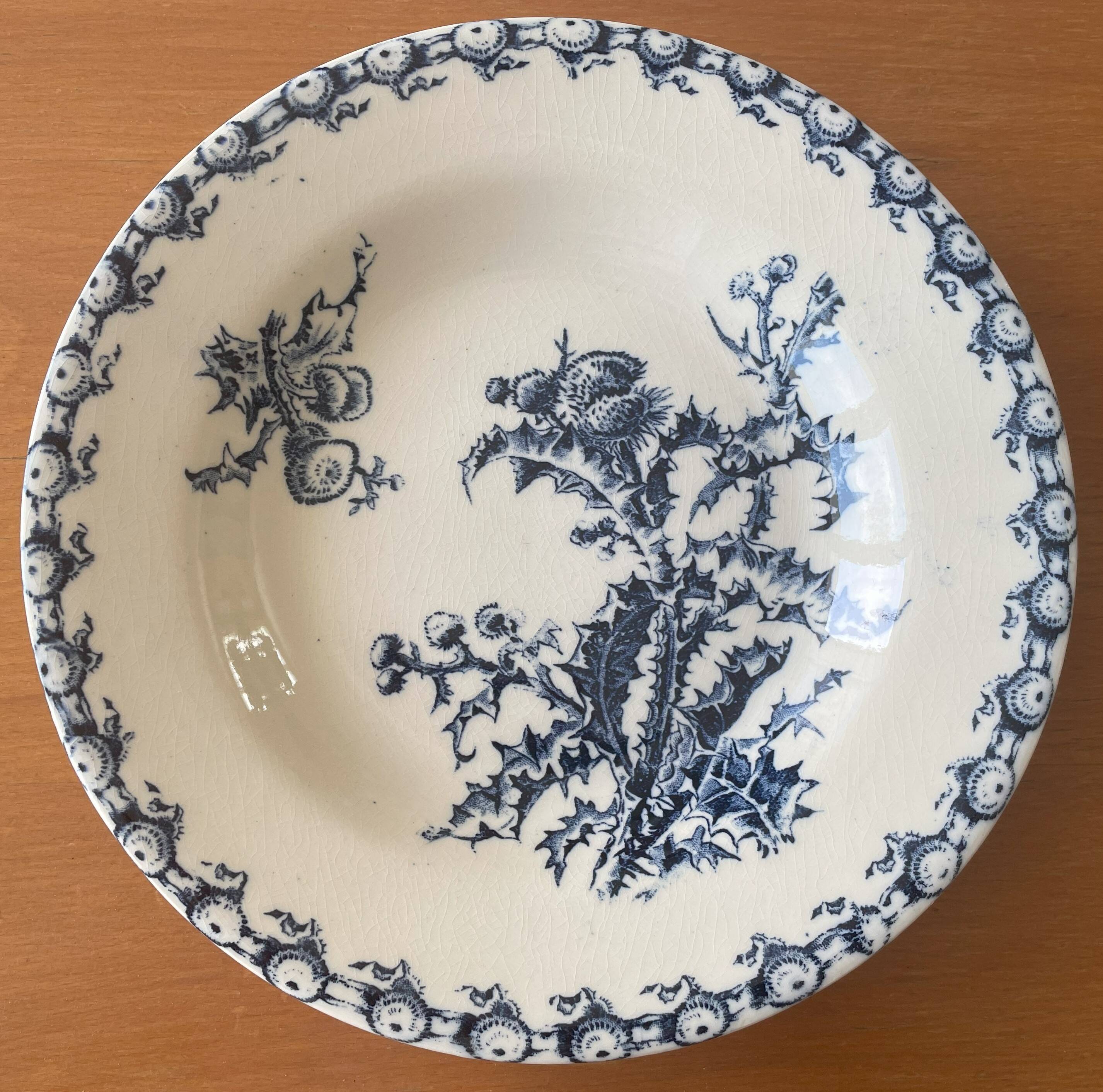 Antique hollow plates in Gien earthenware