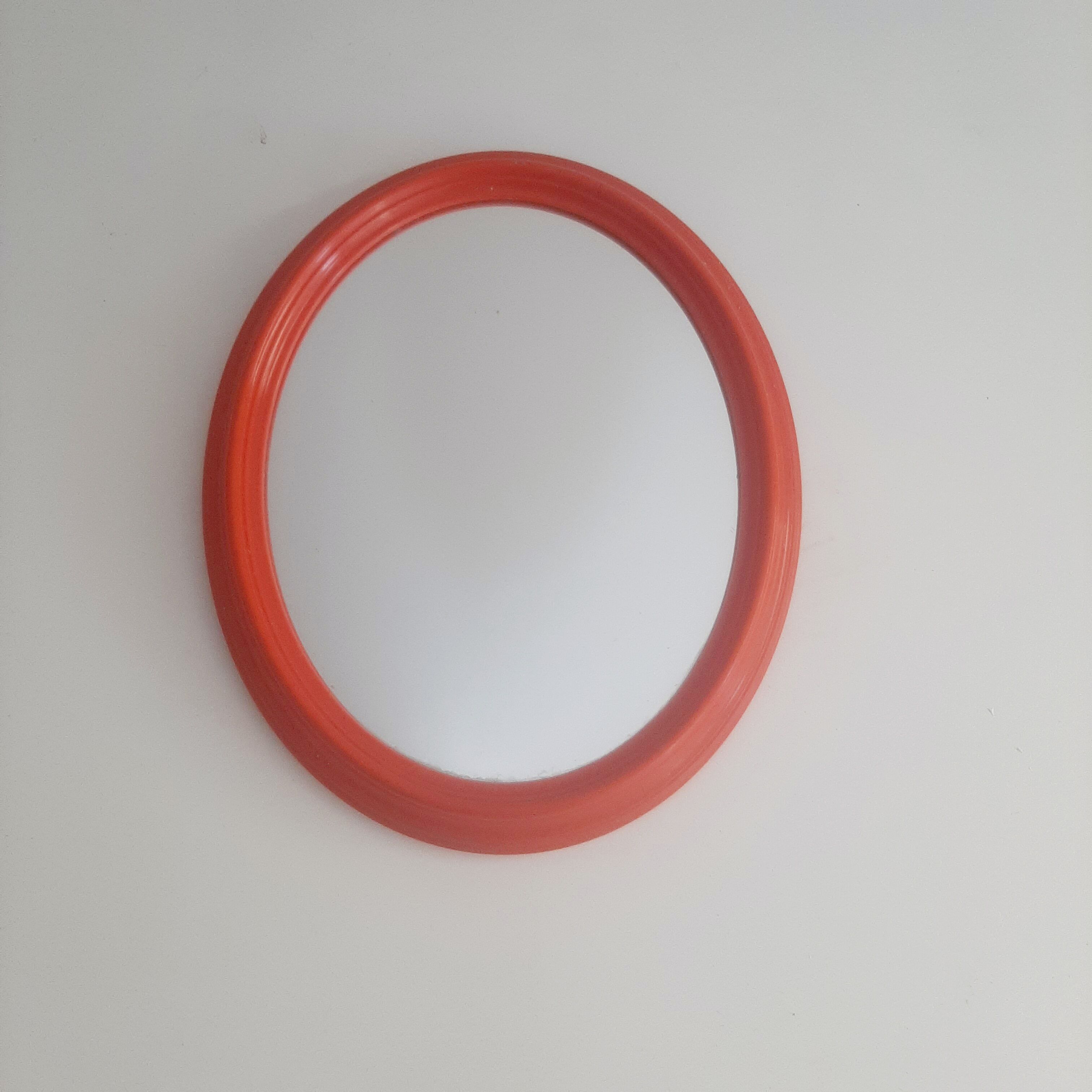 Mirror orange oval vintage 60s 70s