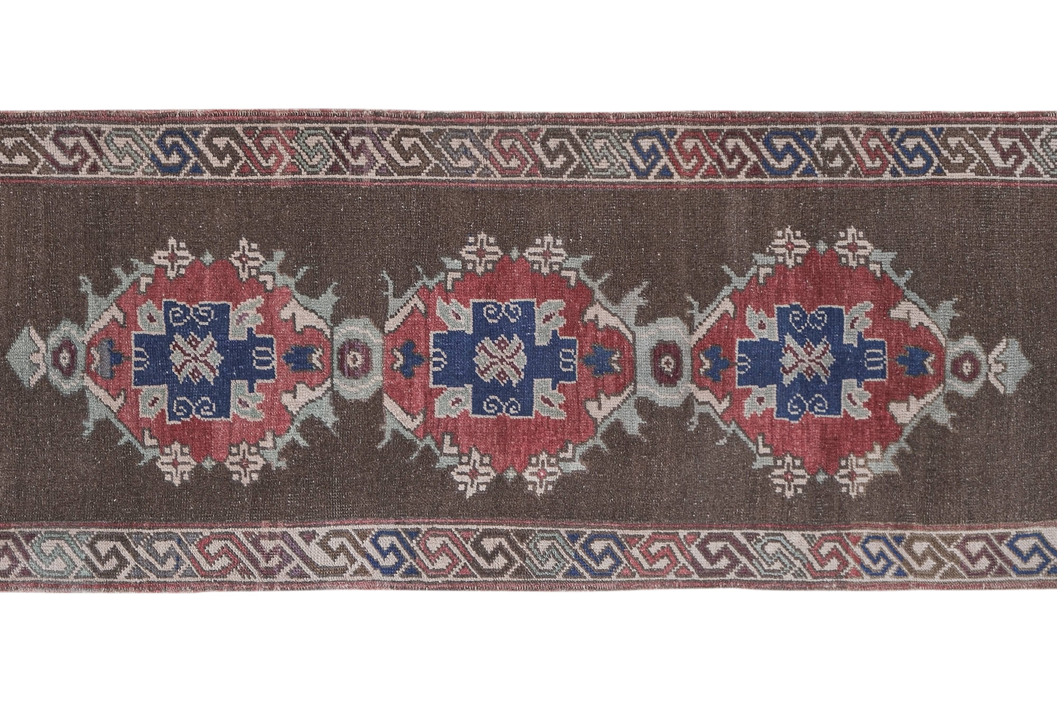 Vintage Turkish Oushak Rug Handwoven 84x220 cm