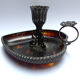 Scaled and silver table candle holder