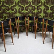 6 Vintage Unicorn Baumann Chairs 1960