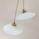 Pair of suspensions in white opaline