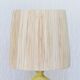 Yellow ceramic lamp, raffia lampshade, 60s