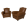 Pair of vintage club style armchairs in camel faux leather.