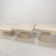 Set of 3 Italian Travertine Coffee Tables, 1980s