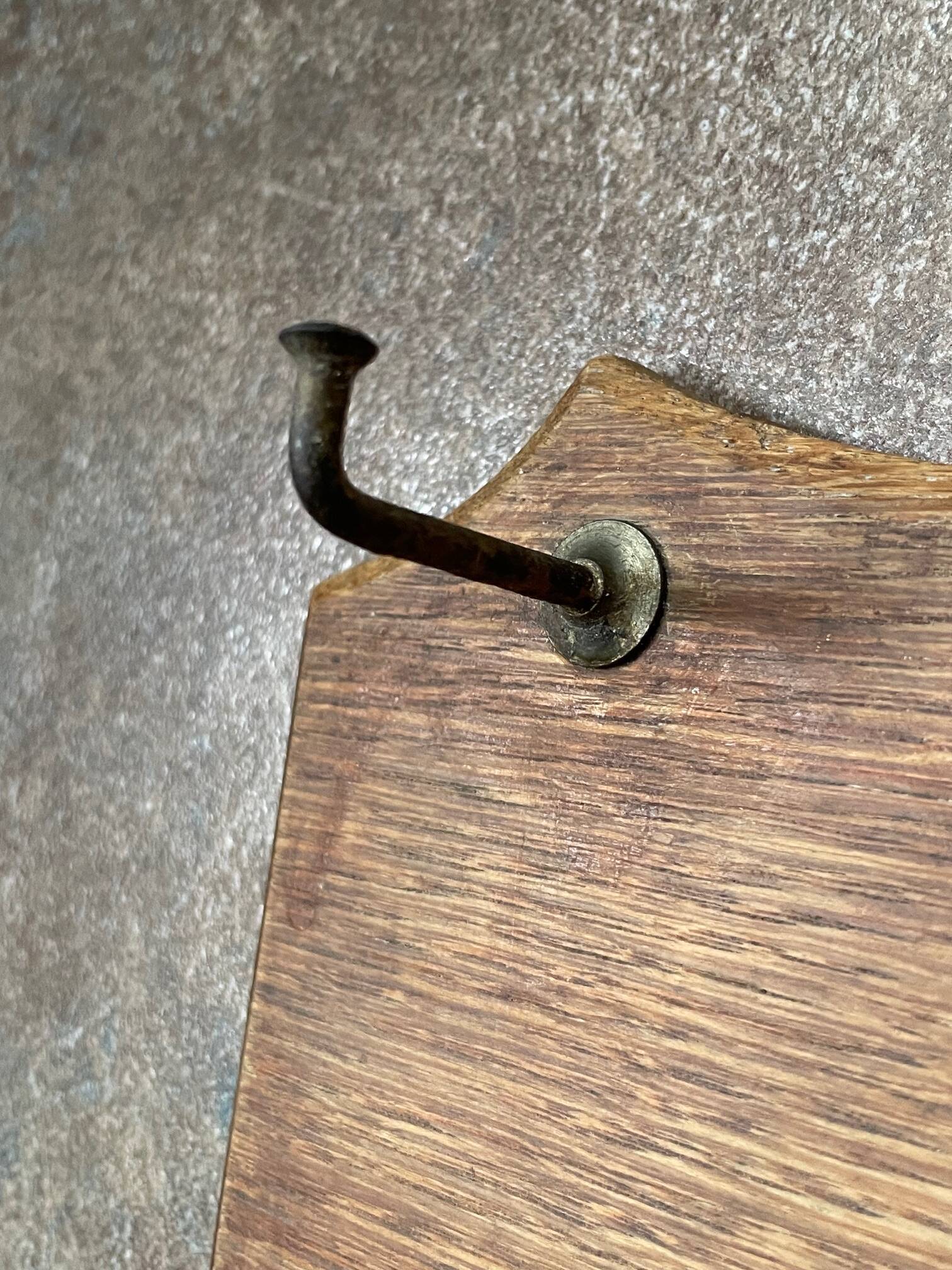 Antique hat rack/coat hook with beveled mirror