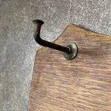 Antique hat rack/coat hook with beveled mirror