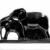 Charles lemanceau, saint-clément earthenware factory - elephant and baby elephant