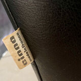 Cinna black leather sofa 80s