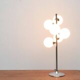 Vintage space table lamp, glass and metal, 1970s