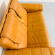 Vintage 70s thick cognac leather 2-seater sofa by De Sede.