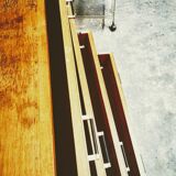 Vintage chest of drawers with compass feet