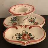 Candle holder or cellar rat in polychrome earthenware