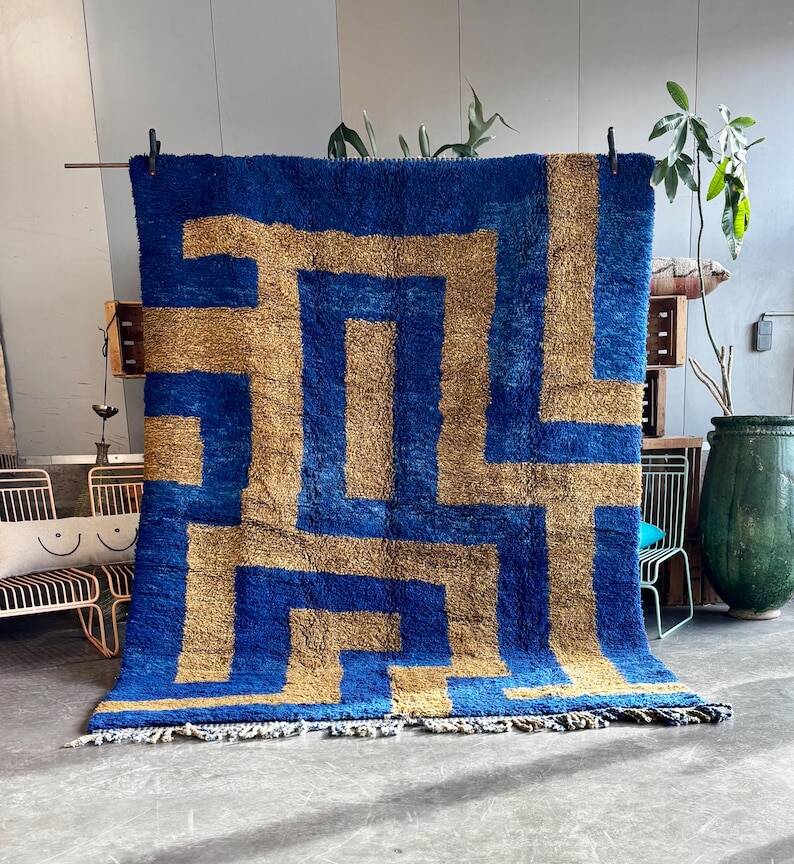 Blue Moroccan rug, authentic Moroccan rug 150/250cm