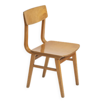 1 des 14 chaises de salle à manger en contreplaqué, Tchécoslovaquie, années 1960
