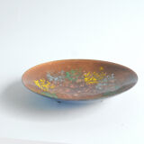 Copper enamel plate, bowl, Germany, 1960s