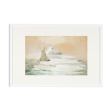 On the high seas, gouache on paper, 69 x 46cm