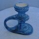 Vase with handle in turquoise blue glazed ceramic signed Loic Carnac