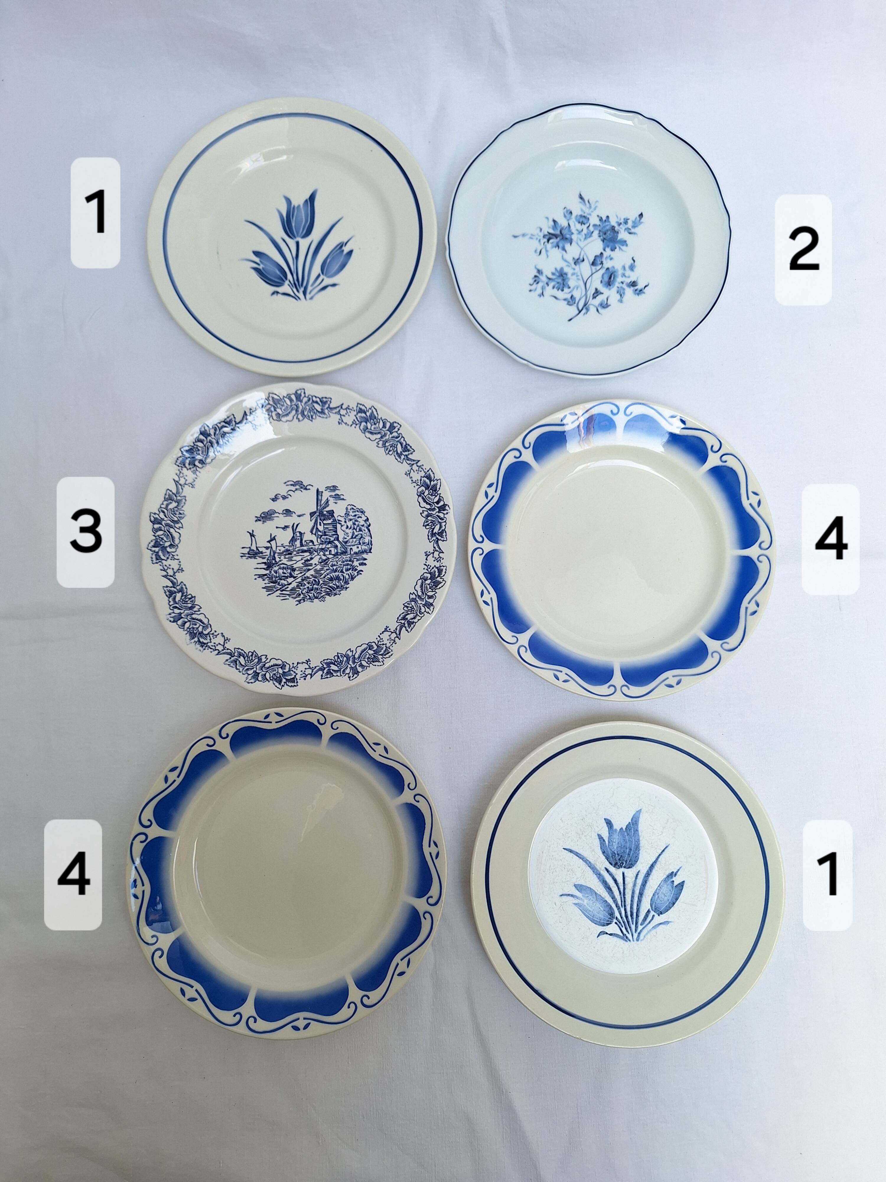 Vintage blue dinner plates