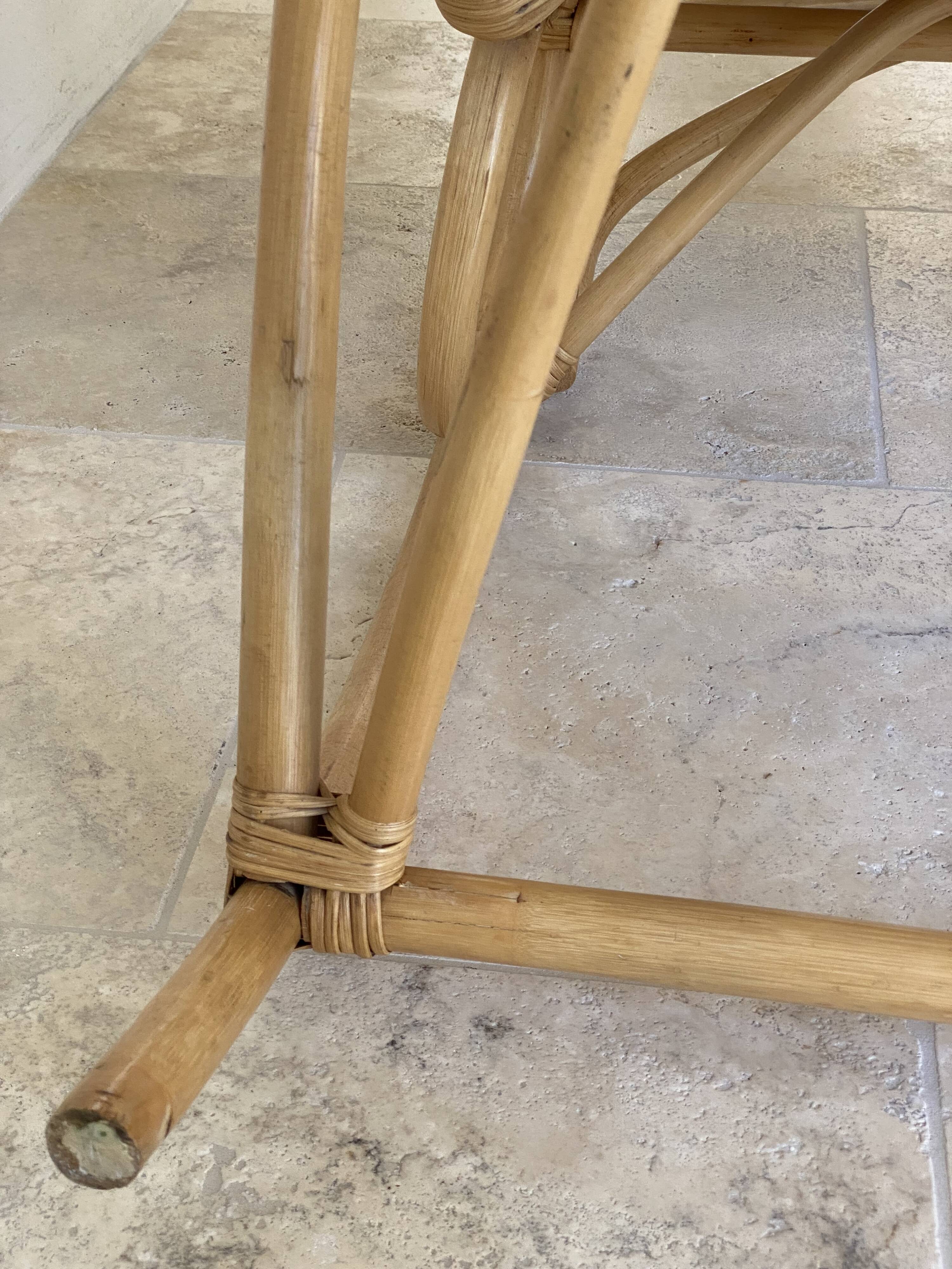 Natural rattan rocking chair.