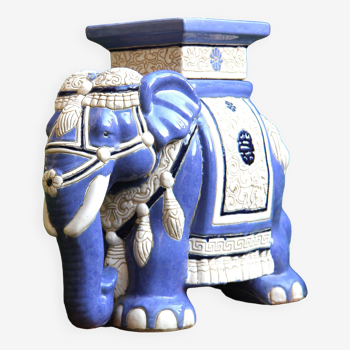 Eléphant en ceramique, table d appoint, ou socle pot de fleurs, grand modèle