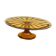 Yellow moulded glass standing cake dish