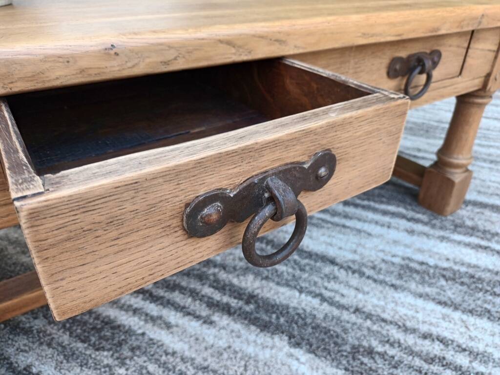 Solid oak farmhouse coffee table