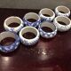 Series of 8 rounds of blue and white porcelain towel