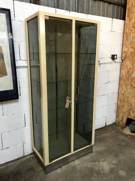 Vintage medical display case from the 70s