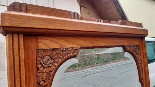 Commode coiffeuse chêne et marbre