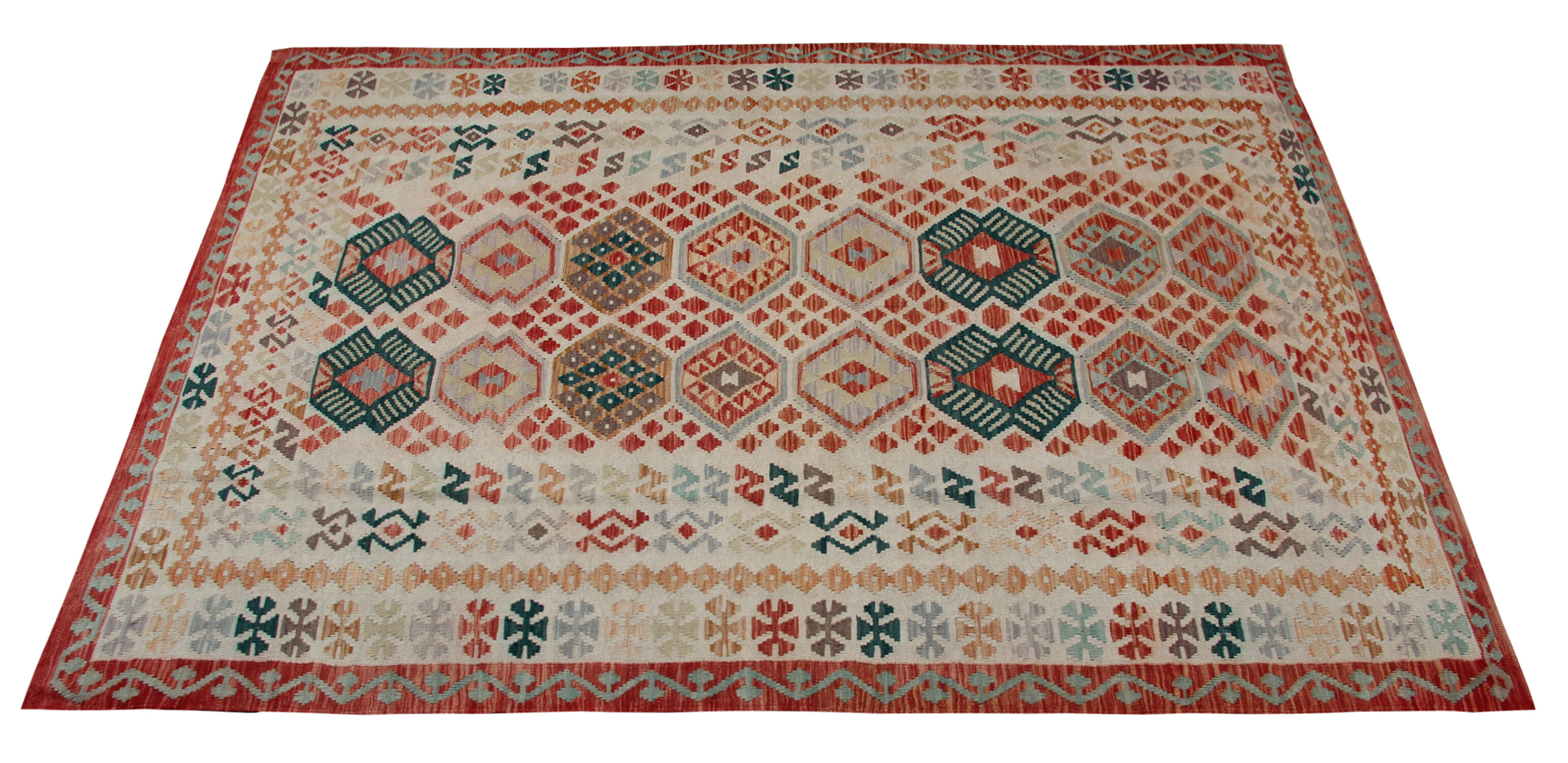 Vintage Afghan Kilim Rug Carpet 180x259cm