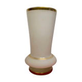 Old white and gold opaline vase